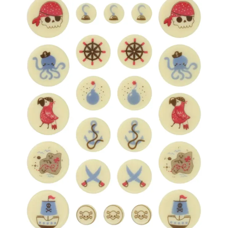 VALRHONA Décors Chocolat Blanc Pirate 24 pièces Chocolatree Online