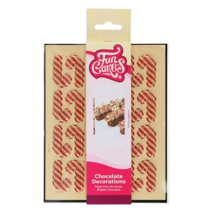 FUNCAKES Décors Chocolat Blanc Sucre d'Orge (x24)