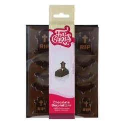 FUNCAKES Décors Chocolat Noir Cimetière Halloween (x12) Best