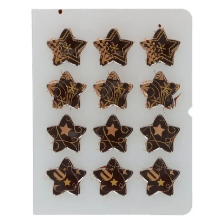 FUNCAKES Décors Chocolat Noir Étoiles Or (x12) New
