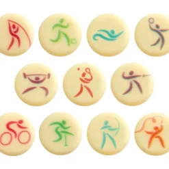 FLORENSUC Décors en Chocolat Blanc Disques Sportifs Ø20 mm (x132) Hot