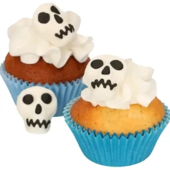 FUNCAKES Décors en Pâte à Sucre Tête de Mort (x8) Hot