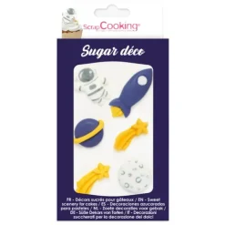 SCRAPCOOKING Décors en sucre astronaute, fusée, étoile filante, planète, lune Outlet