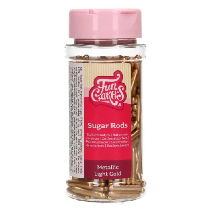 FUNCAKES Décors en Sucre Bâtonnets Bronze 70 g Hot
