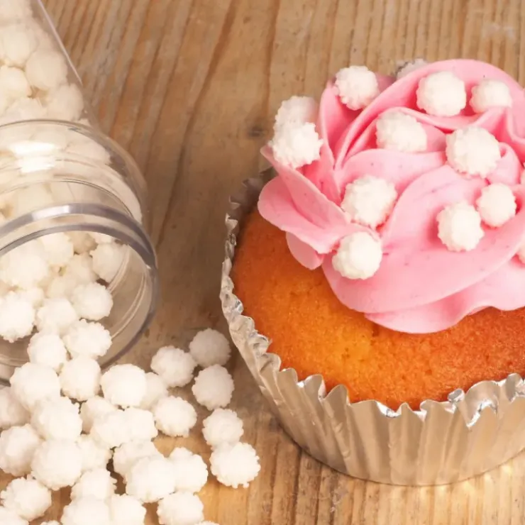FUNCAKES Décors en Sucre Mimosa Blanc 45g Hot