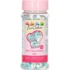 FUNCAKES Décors en Sucre Mini Flocons Bleu et Blanc 50 g