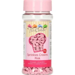 FUNCAKES Décors en sucre Petites Couronnes roses 45 g Hot