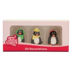 FUNCAKES Décors en Sucre Pingouins 3D (x3) Clearance
