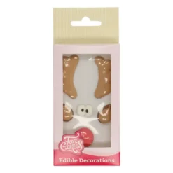 FUNCAKES Décors en Sucre Renne Rudolph au Nez Rouge Noël