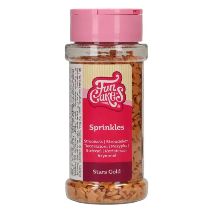 FUNCAKES Décors en Sucre Étoiles Or 60 g
