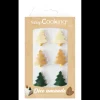 SCRAPCOOKING Décors Pâte d'Amande Sapin Noël (x6) New