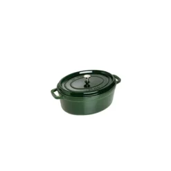 STAUB DEFAUT Cocotte Fonte Ovale 31 cm Vert Basilic Majolique 5,5 L (sans couvercle) Best