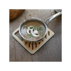 PEBBLY Dessous de Plat Carré Bambou Crème 20 x 20 cm Hot