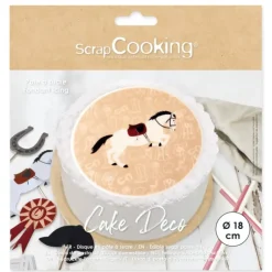 SCRAPCOOKING Disque Pâte à Sucre Équitation Ø 18 cm Sale