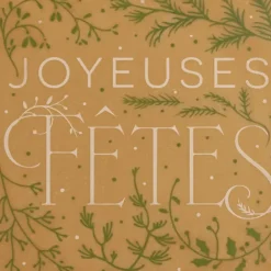 FLORENSUC Embout de Bûche Chocolat Blond Joyeuses Fêtes 80 x 80 mm (x42)