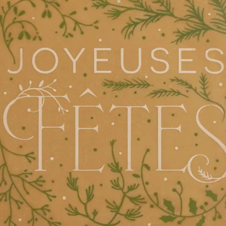 FLORENSUC Embout de Bûche Chocolat Blond Joyeuses Fêtes 80 x 80 mm (x42)