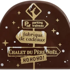 FLORENSUC Embout de Bûche Pancartes de Noël 8,4 cm Décor en Chocolat (x42) Best