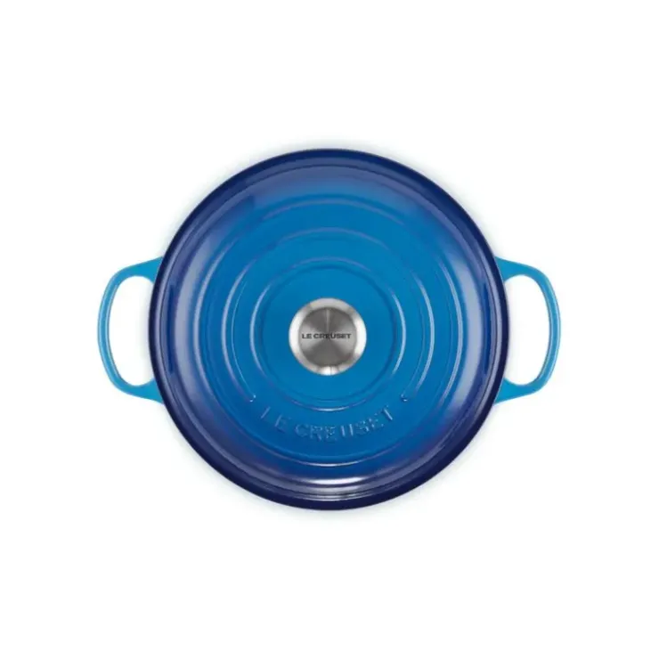 LE CREUSET Faitout Azur en Fonte avec Intérieur Sable 30 cm Signature Online