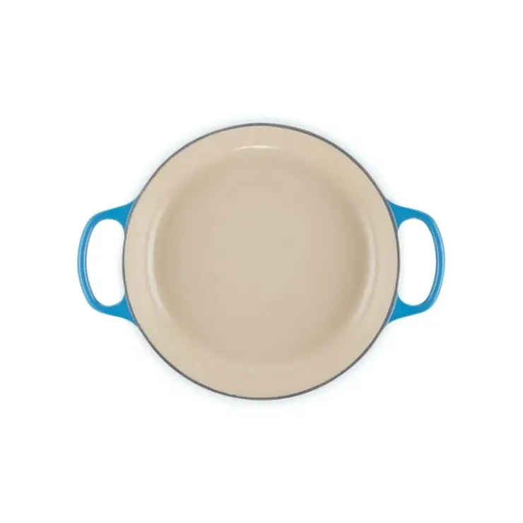 LE CREUSET Faitout Azur en Fonte avec Intérieur Sable 30 cm Signature Online