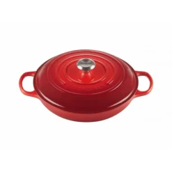 LE CREUSET Faitout Cerise en Fonte avec Intérieur Sable 30 cm Signature Best