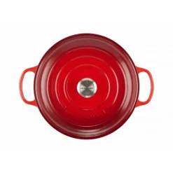 LE CREUSET Faitout Cerise en Fonte avec Intérieur Sable 30 cm Signature Best