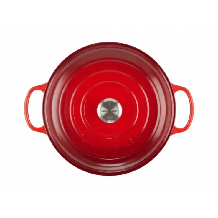 LE CREUSET Faitout Cerise en Fonte avec Intérieur Sable 30 cm Signature Best
