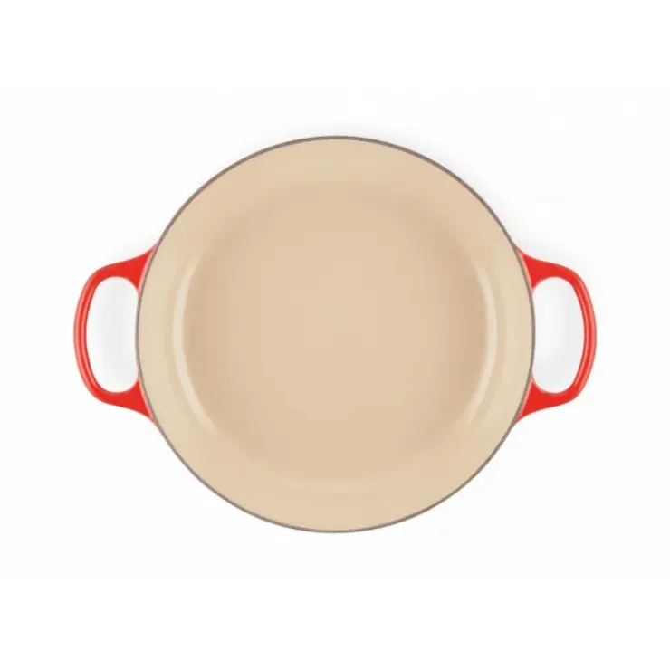 LE CREUSET Faitout Cerise en Fonte avec Intérieur Sable 30 cm Signature Best