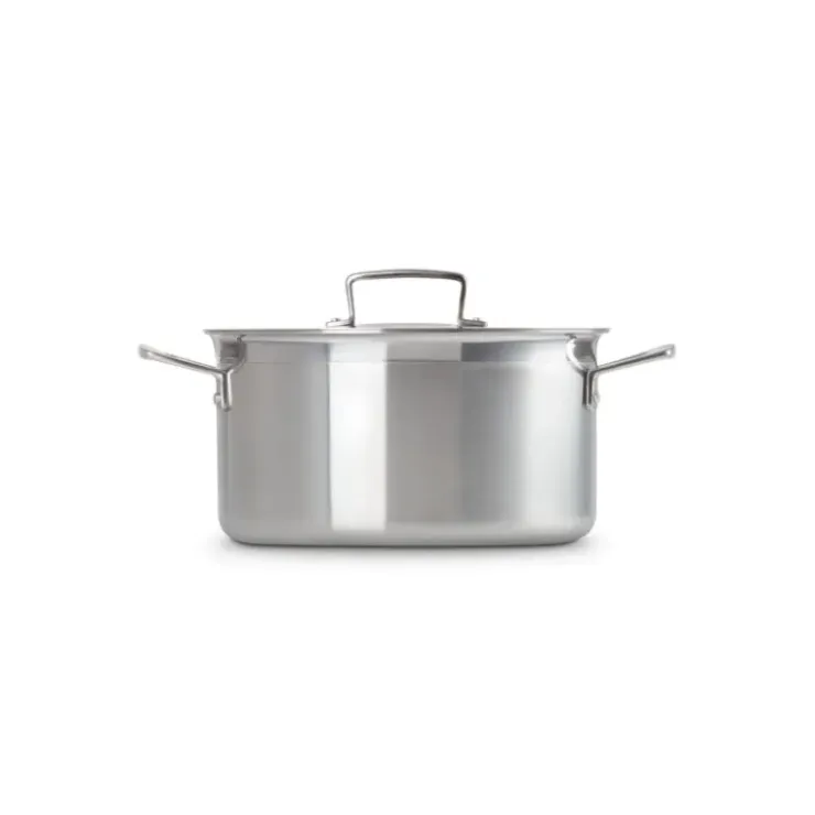 LE CREUSET Faitout Inox 24 cm avec Couvercle Discount