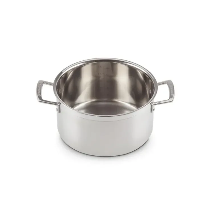 LE CREUSET Faitout Inox 24 cm avec Couvercle Discount