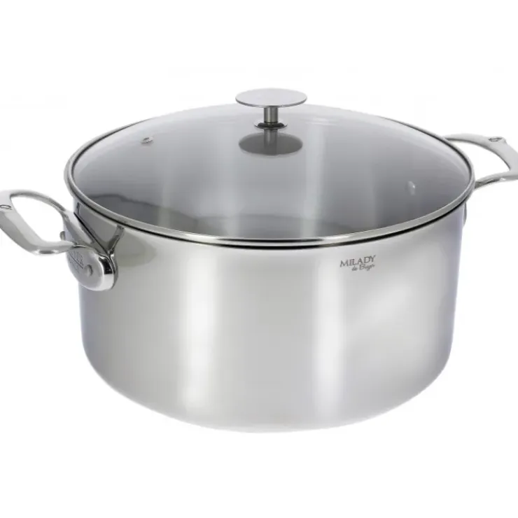 DE BUYER Faitout Inox avec Couvercle ø28 cm Milady Hot