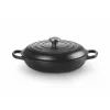 LE CREUSET Faitout Noir Mat en Fonte avec Intérieur Noir 30 cm Signature Hot