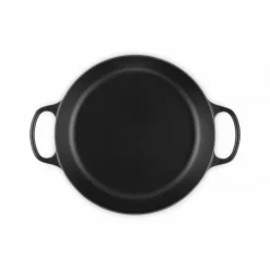 LE CREUSET Faitout Noir Mat en Fonte avec Intérieur Noir 30 cm Signature Hot