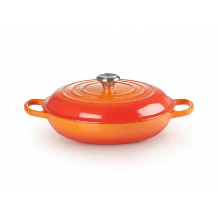 LE CREUSET Faitout Volcanique en Fonte avec Intérieur Sable 30 cm Signature Discount