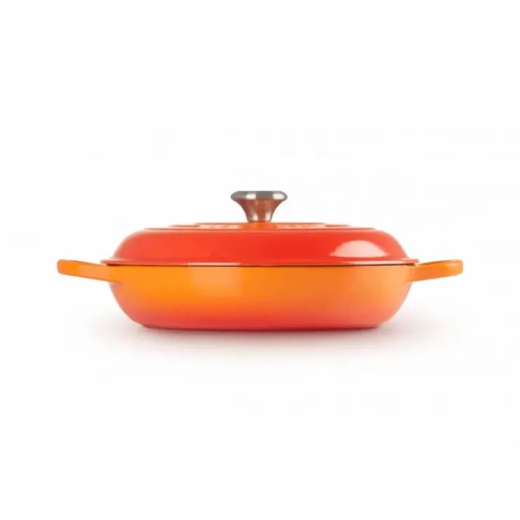 LE CREUSET Faitout Volcanique en Fonte avec Intérieur Sable 30 cm Signature Discount