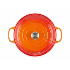 LE CREUSET Faitout Volcanique en Fonte avec Intérieur Sable 30 cm Signature Discount