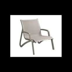 GROSFILLEX Fauteuil Conversationnel Gris Platinium Toile Grise Sunset Outlet