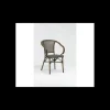 LYROSE Fauteuil Imitation Rotin Moka et Bois Online