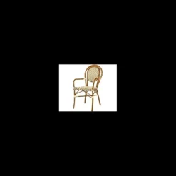 LYROSE Fauteuil Tressé Bamboo Chocolat et Crème New