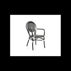 LYROSE Fauteuil Tressé Bamboo Noir et Blanc Hot