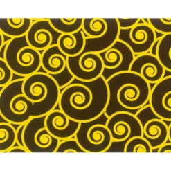 MALLARD FERRIERE Feuilles de transfert chocolat spirales jaunes 34 x 26,5 cm (x10) Clearance