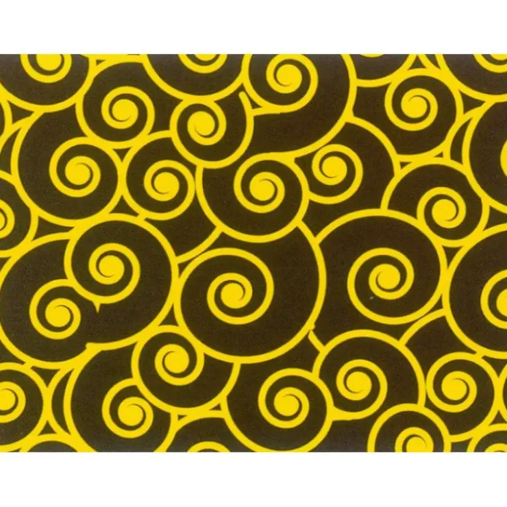 MALLARD FERRIERE Feuilles de transfert chocolat spirales jaunes 34 x 26,5 cm (x10) Clearance