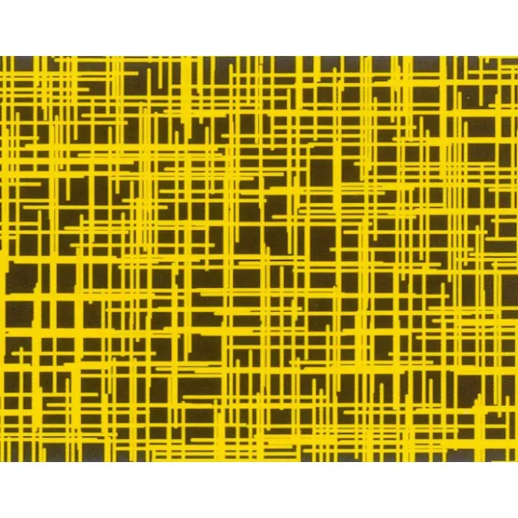 MALLARD FERRIERE Feuilles de transfert chocolat lignes jaunes 34 x 26,5 cm (x10)