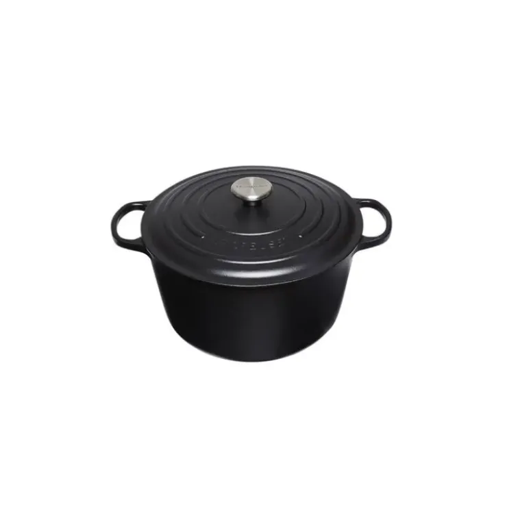 LE CREUSET FIN DE SERIE Cocotte en Fonte Haute 24 cm Noir Mat Discount