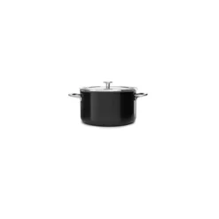 KITCHENAID FIN DE SERIE Faitout Émaillé 24cm Noir Onyx Clearance