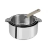 CRISTEL FIN DE SERIE Lot de 3 Casseroles inox avec Poignée Taupe Mutine Amovible Best