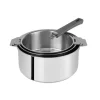 CRISTEL FIN DE SERIE Lot de 3 Casseroles inox avec Poignée Grise Mutine Amovible New