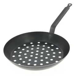 DE BUYER FIN DE SERIE Poêle à Légumes Perforée Tôle Bleue Ø 28 cm Outdoor Hot