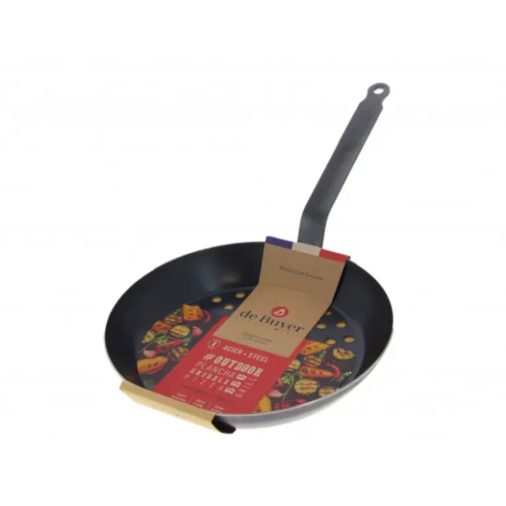 DE BUYER FIN DE SERIE Poêle à Légumes Perforée Tôle Bleue Ø 28 cm Outdoor Hot