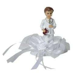 CUISINEADDICT FIN DE SERIE Sujet Communion Garçon Ruban Blanc 10 cm Clearance