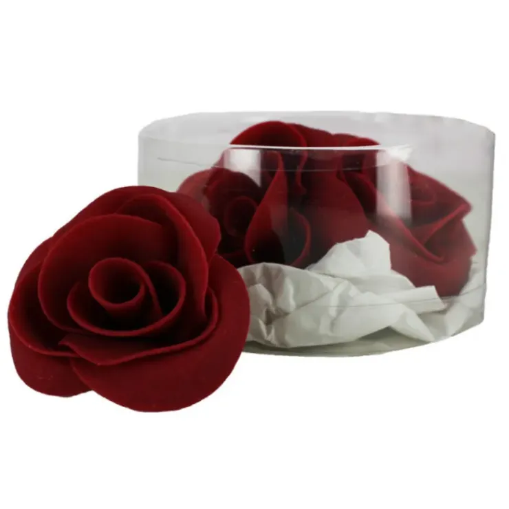 MALLARD FERRIERE Fleur en sucre Roses bordeaux Ø 6 cm (x3) Mallard Ferrière Clearance